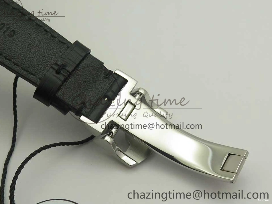 MIROTIME 0331 Upgraded Portuguese Flying Tourbillon SS White Dial 2 Sub Dials on Black Leather Strap 7161